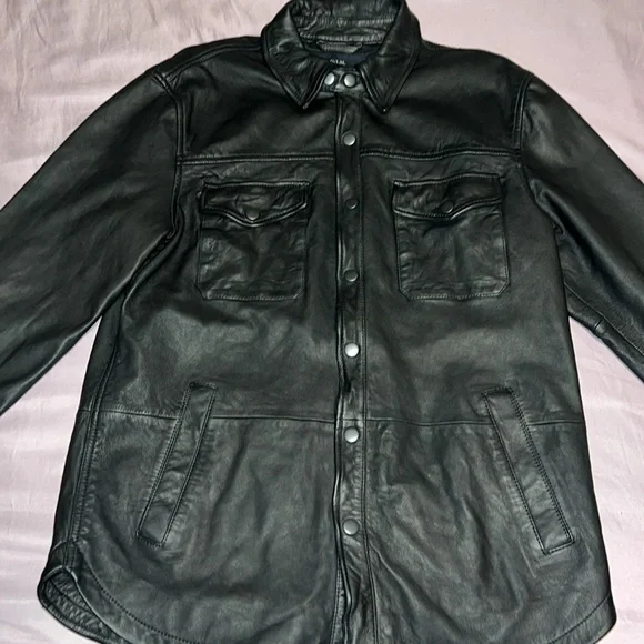 Lucky Brand Authentic Black Leather Jacket/Shacket • Women’s Sz Medium 🍀🖤 - Picture 10 of 10